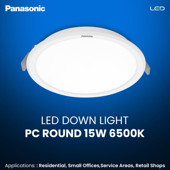 Panasonic 15 Watt LED PC Downlighter, Round False Ceiling Downlight for Home, Office with Cutout 150mm, Cool White Ceiling Downlight (PDLM01157R3) 
