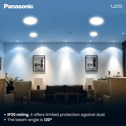 Panasonic 15 Watt LED PC Downlighter, Round False Ceiling Downlight for Home, Office with Cutout 150mm, Cool White Ceiling Downlight (PDLM01157R3) 