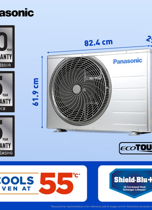 Panasonic 2.0 Ton 4 Star Premium Wi-Fi Inverter Smart Split AC (Matter Enabled, Higher Airflow, Copper Condenser, 7in1 Convertible, True AI, 4-Way, PM 0.1 Filter, CS/CU-NU24AKY4W, White) 