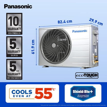 Panasonic 2.0 Ton 4 Star Premium Wi-Fi Inverter Smart Split AC (Matter Enabled, Higher Airflow, Copper Condenser, 7in1 Convertible, True AI, 4-Way, PM 0.1 Filter, CS/CU-NU24AKY4W, White) 