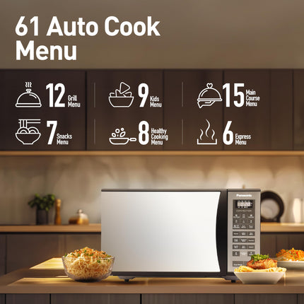 Panasonic 23L Convection Microwave Oven(NN-CT353BFDG,Black Mirror, 360° Heat Wrap, Magic Grill) 
