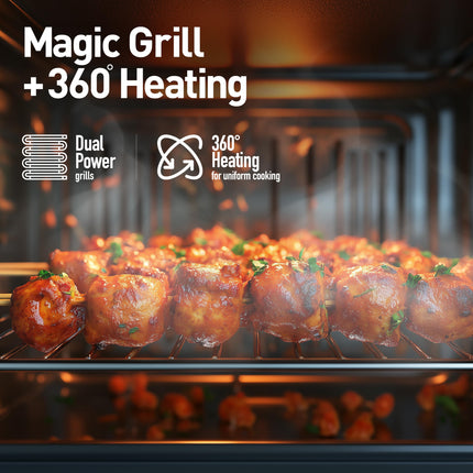 Panasonic 23L Convection Microwave Oven(NN-CT353BFDG,Black Mirror, 360° Heat Wrap, Magic Grill) 