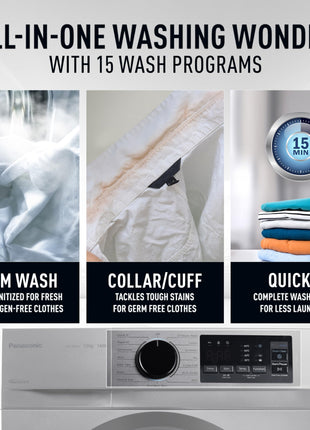 Panasonic 7 kg 5 Star Inverter Fully Automatic Front Loading Washing Machine with Built-In Heater (NA-147MH2L01, Dark Silver, 2024 Model) 