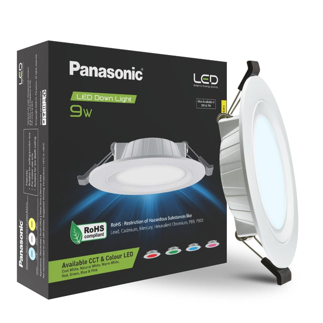 Panasonic 9 Watt LED Concealed Downlighter, LED Recessed Downlight, 85mm Cut Out, BIS & ROHS Certified, 4KV Surge Protection, Cool White Light (PDLM34097) 