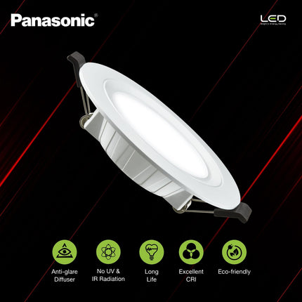 Panasonic 9 Watt LED Concealed Downlighter, LED Recessed Downlight, 85mm Cut Out, BIS & ROHS Certified, 4KV Surge Protection, Cool White Light (PDLM34097) 