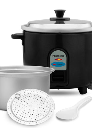 Panasonic Electric Automatic Cooker With Auto Switch Off| SR-WA10 (E) | 450 Watts | Capacity 1.0 Litre With 600 Grams Raw Rice Cooking |Colour Black 
