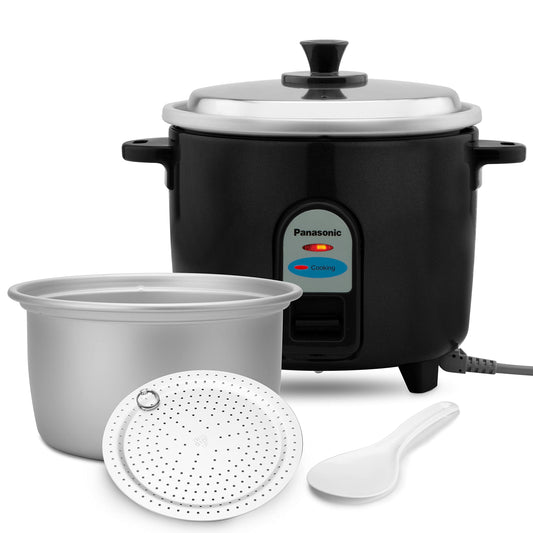 Panasonic Electric Automatic Cooker With Auto Switch Off| SR-WA10 (E) | 450 Watts | Capacity 1.0 Litre With 600 Grams Raw Rice Cooking |Colour Black 