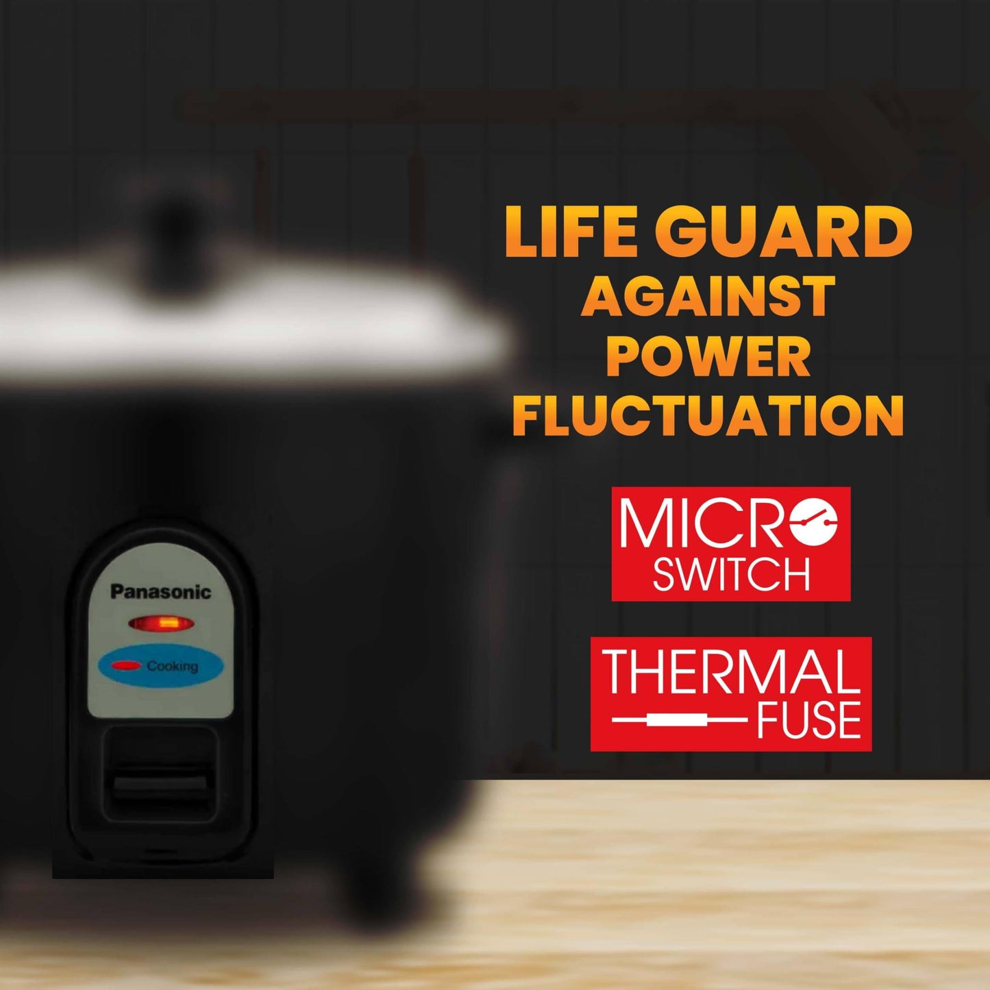 Panasonic Electric Automatic Cooker With Auto Switch Off| SR-WA10 (E) | 450 Watts | Capacity 1.0 Litre With 600 Grams Raw Rice Cooking |Colour Black 