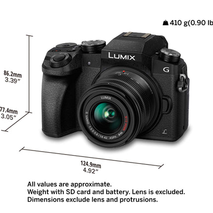 Panasonic LUMIX G7 16.00 MP 4K Mirrorless Interchangeable Lens 128 GB Camera Kit with 14-42 mm Lens (Black) with 3x Optical Zoom 