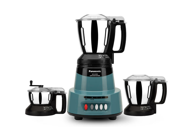 Panasonic MX-AV325 Mixer Grinder 1500W (Max Motor Lock Wattage) 3 Jars|Heavy Duty Motor|Stainless Steel Jars|Double Safety Locking System|3 Speed Control|5 Years Motor Warranty| Coral Blue 