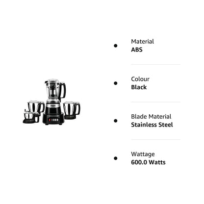 Panasonic Mixer Grinder MX-AV425 (Charcoal Black)Elements Series Powerful 1500W(Max Motor Lock Wattage)4 Jar(Three-304-SS Stainless Steel & 1Juicer Extractor Jar)|Warranty 2 Yrs Product & 5 Yrs Motor 