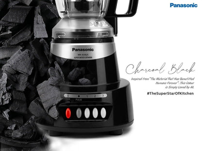 Panasonic Mixer Grinder MX-AV425 (Charcoal Black)Elements Series Powerful 1500W(Max Motor Lock Wattage)4 Jar(Three-304-SS Stainless Steel & 1Juicer Extractor Jar)|Warranty 2 Yrs Product & 5 Yrs Motor 