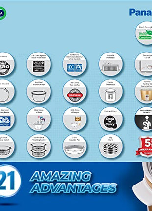 Panasonic SR-WA22H (E) Automatic Rice Cooker, Apple Green, 2.2 Liters 