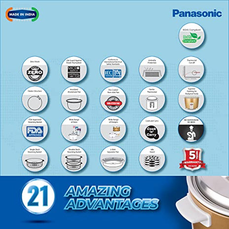 Panasonic SR-WA22H (E) Automatic Rice Cooker, Apple Green, 2.2 Liters 