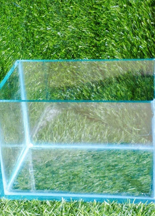 Parko Home Decoration Turtle Aquarium Tank Beautiful Fashion Clear Glass Mini Fish Tank Aqua Habitat Aquarium Tank Only Rust Resistant (Colour May Vary) (9x9x12 Inches) 15L 