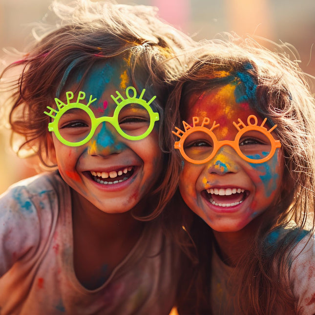 Party Propz Happy Holi Goggles - Set of 6 Pcs, Holi Party Eyewear, Holi Goggles for Kids, Funky Holi Goggles for Women and Men, Colorful Holi Theme Glasses for Holi Festival, Goggles for Holi 