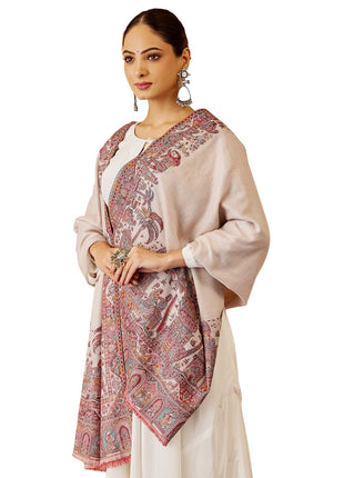 Pashmoda Women Gulzaar Kashmiri Jamawar Woven Shawl, Kaani Jacquard Shawls, Stole, Wraps, Luxury Pashmina Evening Wrap (Size: 101X203 CM) 