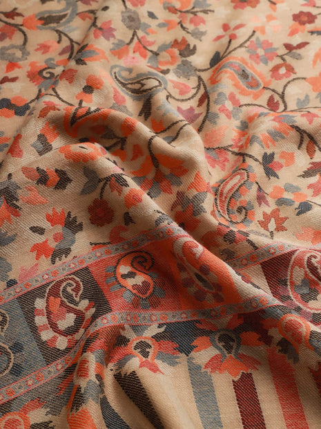 Pashmoda - Women’s Kaani Wool Blend Shawl, Wrap (Light Pashmina Colour) 