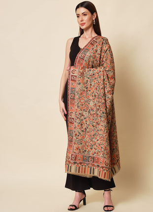 Pashmoda - Women’s Kaani Wool Blend Shawl, Wrap (Light Pashmina Colour) 