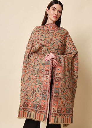 Pashmoda - Women’s Kaani Wool Blend Shawl, Wrap (Light Pashmina Colour) 