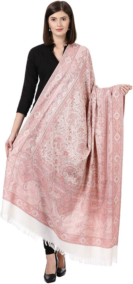 Pashtush Womens Jamawar Shawl Parent (Ivory) 