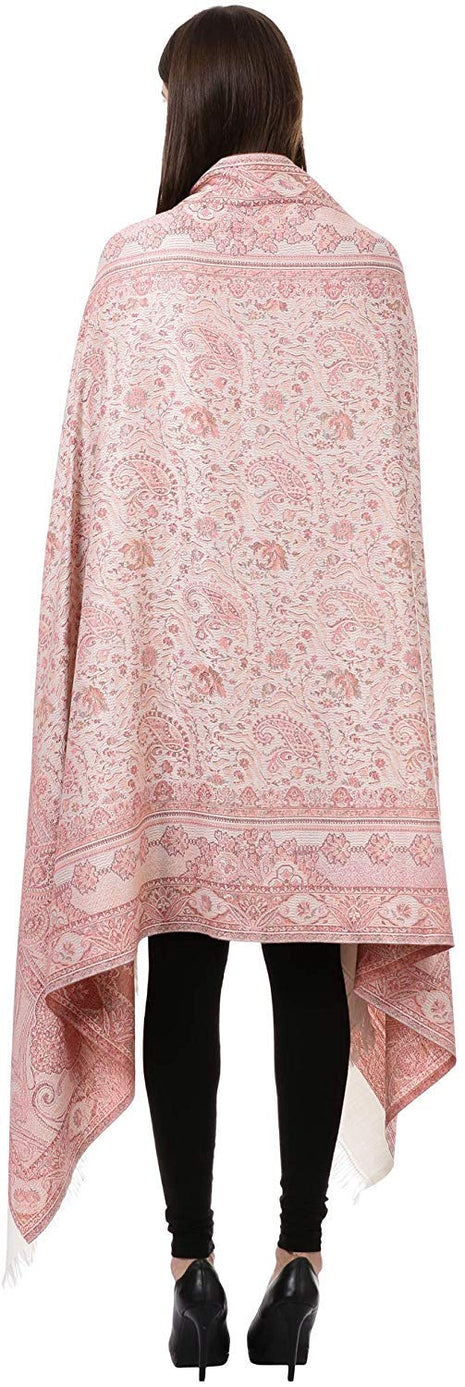 Pashtush Womens Jamawar Shawl Parent (Ivory) 