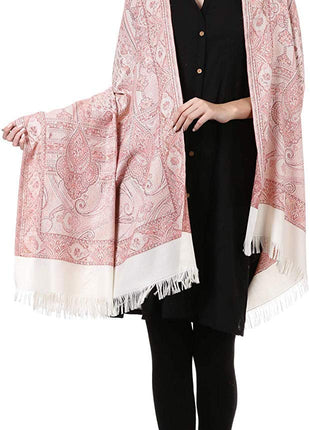 Pashtush Womens Jamawar Shawl Parent (Ivory) 