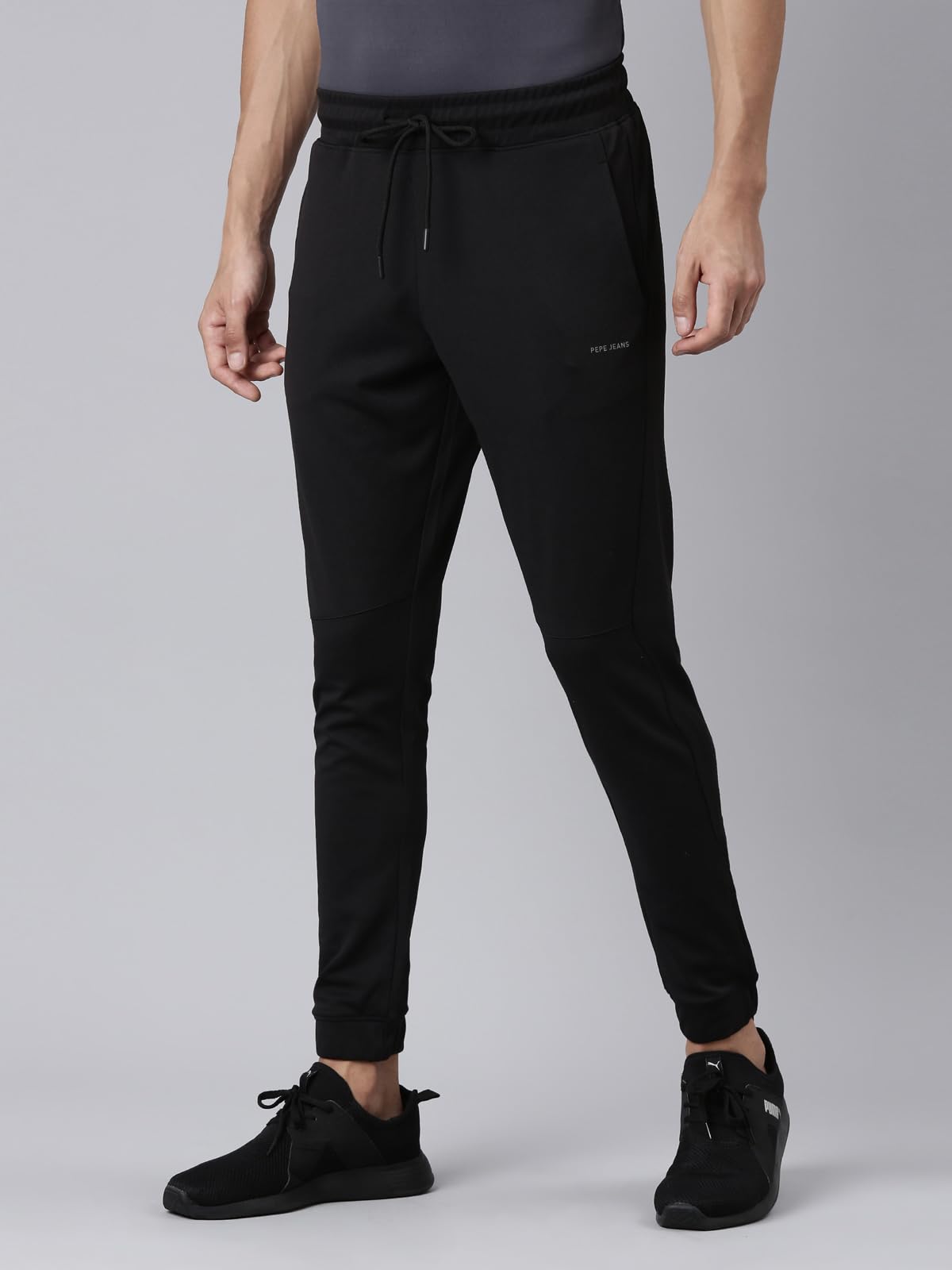 Pepe Jeans Innerwear Men's Regular Fit Track Mid Rise Pants (PPTR01_Black_XL) 