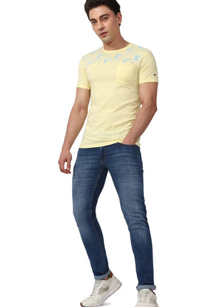 Peter England Men's Mid Wash Stretchable Mid Rise Jeans Medium Blue 