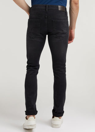 Peter England Men's Premium Skinny Fit Stretchable Mid Rise Jeans Black, 30 