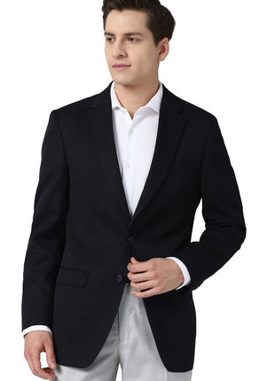 Peter England Men's Regular Blazer (PEBZOTLB076144_Medium Blue_40) 