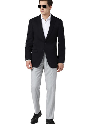 Peter England Men's Regular Blazer (PEBZOTLB076144_Medium Blue_40) 