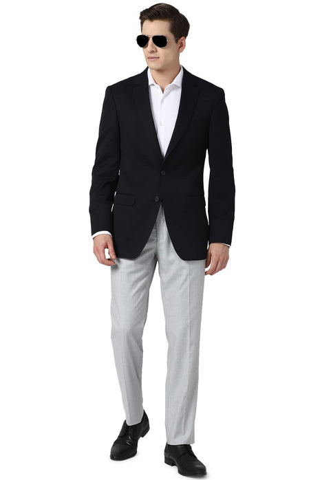 Peter England Men's Regular Blazer (PEBZOTLB076144_Medium Blue_40) 