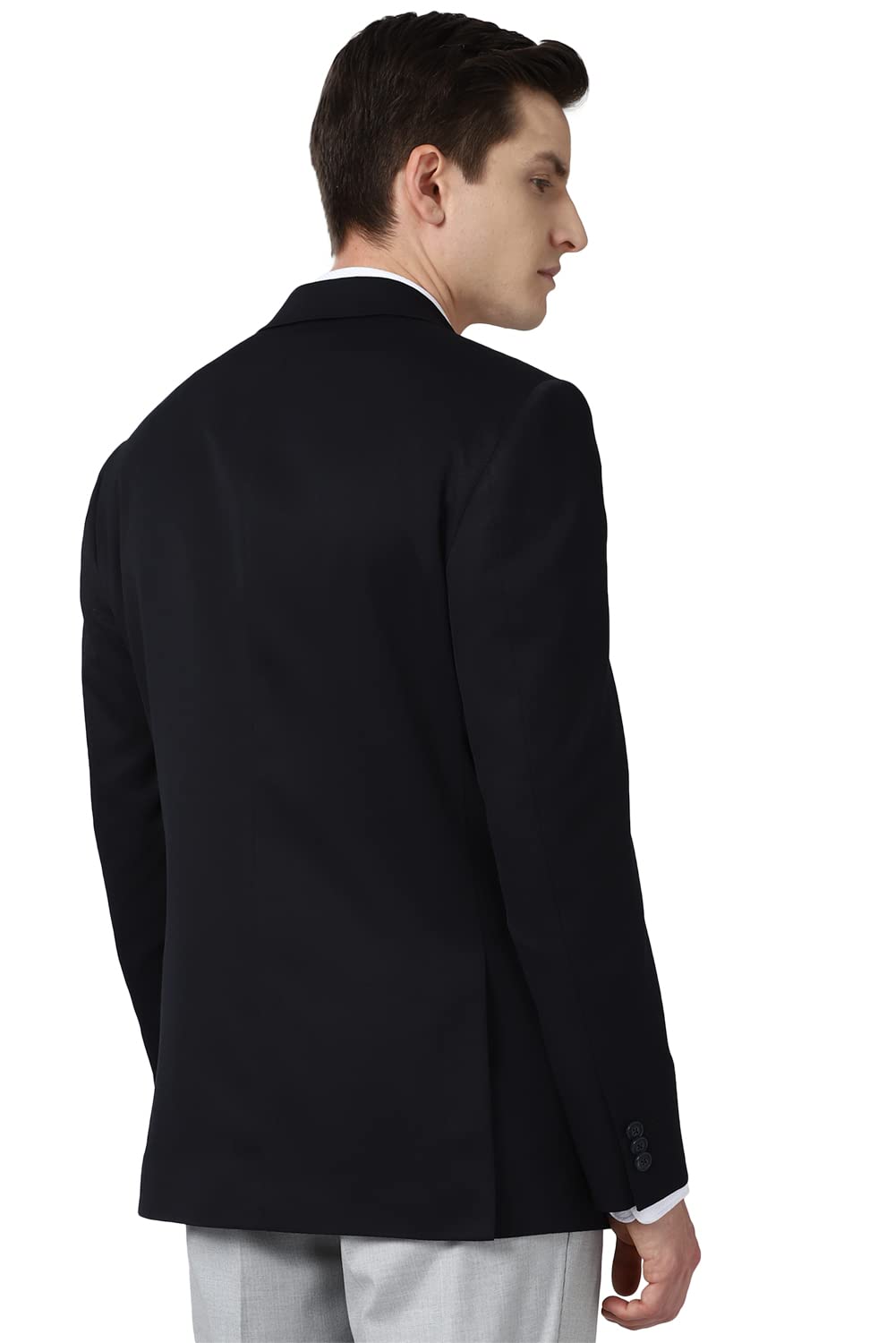 Peter England Men's Regular Blazer (PEBZOTLB076144_Medium Blue_40) 