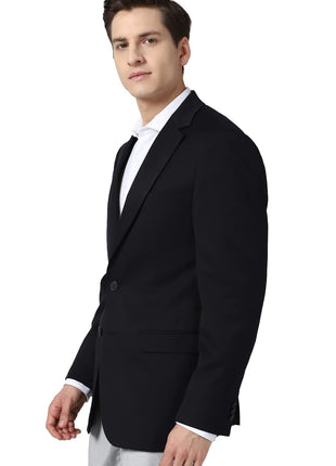 Peter England Men's Regular Blazer (PEBZOTLB076144_Medium Blue_40) 