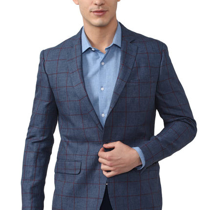 Peter England Men's Regular Blazer (PIBZLNSF476933_Navy_38) 