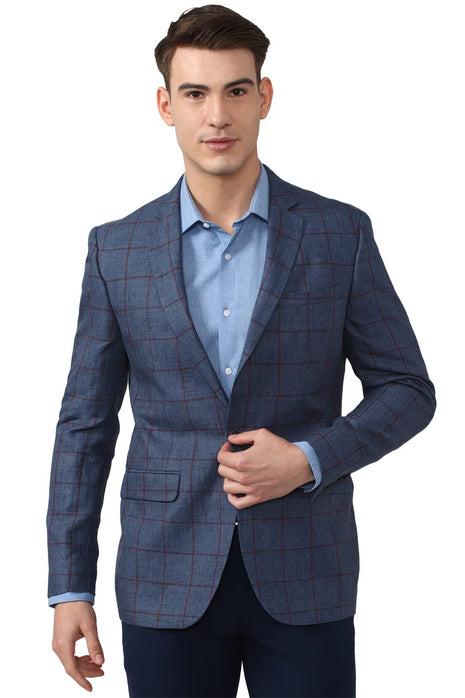 Peter England Men's Regular Blazer (PIBZLNSF476933_Navy_38) 