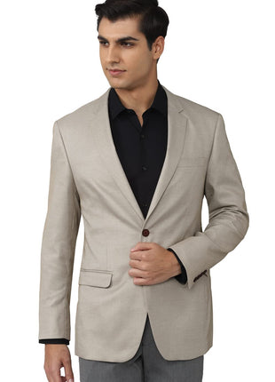 Peter England Men's Single Breasted-2 Button Blazer (PIBZSTLPM09159_Grey 