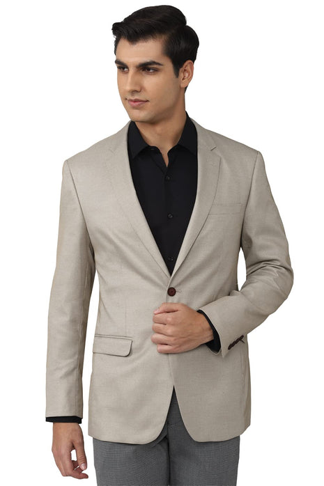 Peter England Men's Single Breasted-2 Button Blazer (PIBZSTLPM09159_Grey 