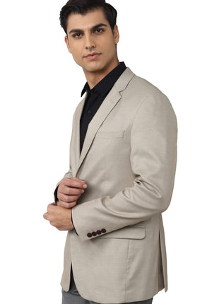 Peter England Men's Single Breasted-2 Button Blazer (PIBZSTLPM09159_Grey 