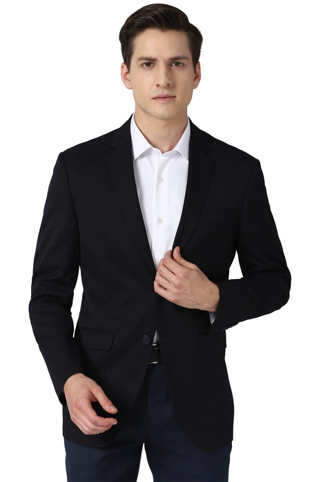 Peter England Men's Slim Blazer (PEBZONSBK10888_Medium Blue_40) 