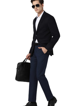 Peter England Men's Slim Blazer (PEBZONSBK10888_Medium Blue_40) 