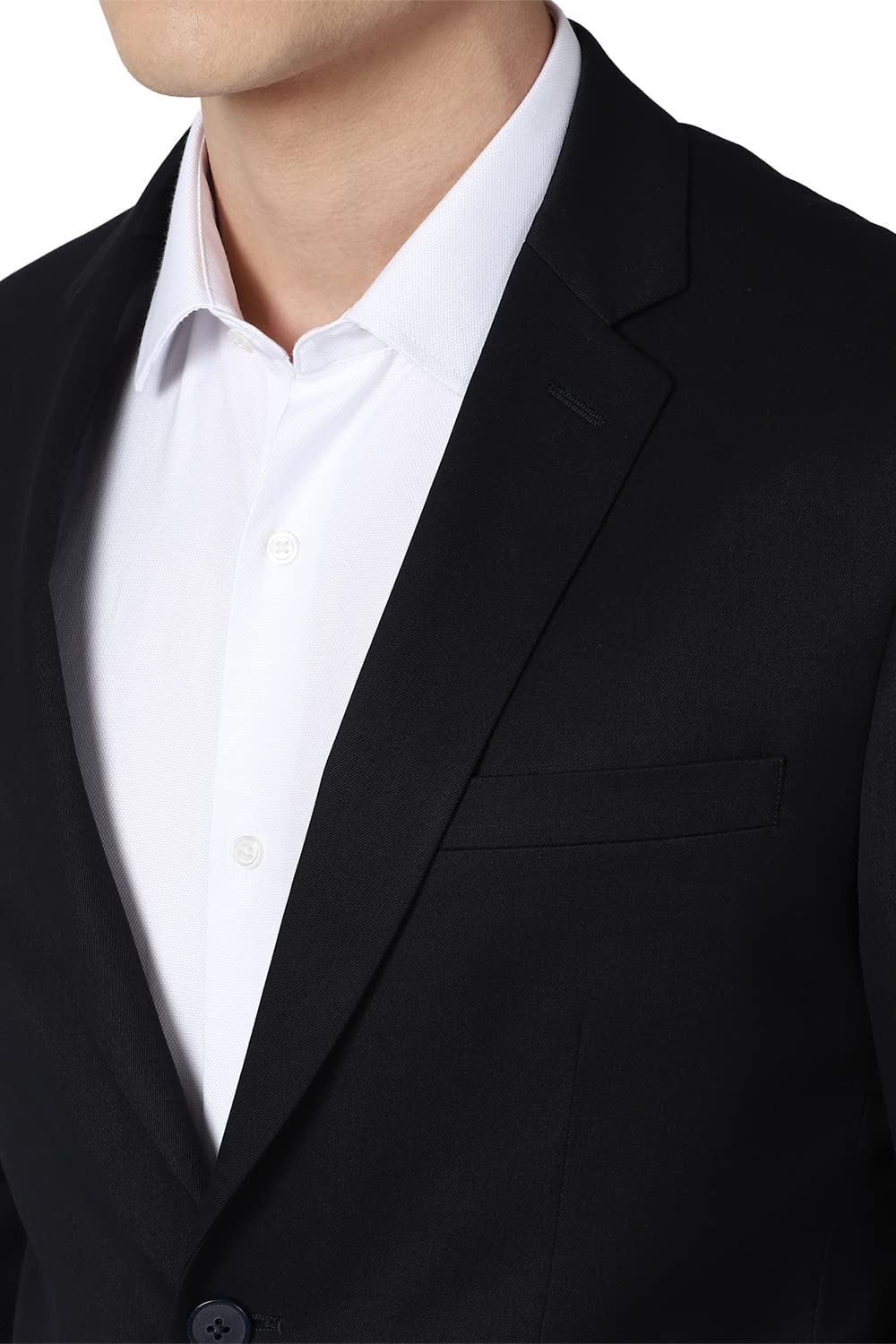 Peter England Men's Slim Blazer (PEBZONSBK10888_Medium Blue_40) 