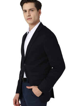 Peter England Men's Slim Blazer (PEBZONSBK10888_Medium Blue_40) 