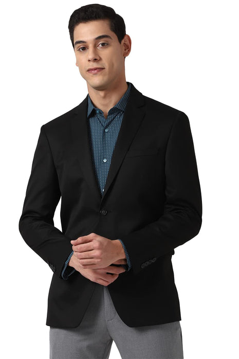 Peter England Men's Slim Blazer (PEBZONSBZ18112_Dark Blue_42) 