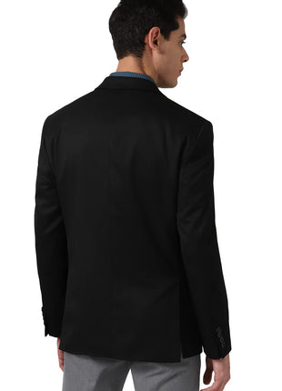 Peter England Men's Slim Blazer (PEBZONSBZ18112_Dark Blue_42) 