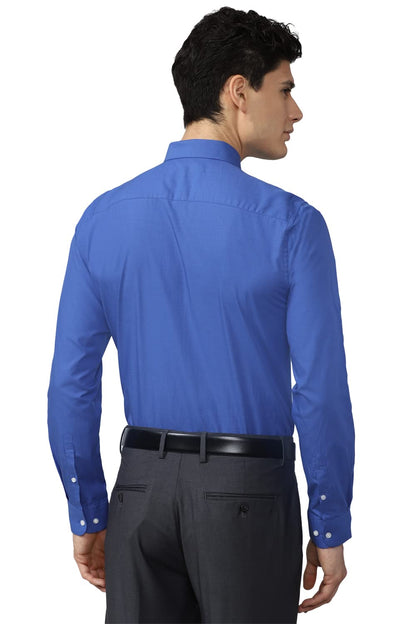 Peter England Men's Slim Fit Shirt (PESFMSLBT24893_Medium Blue 40) 