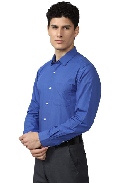 Peter England Men's Slim Fit Shirt (PESFMSLBT24893_Medium Blue 40) 