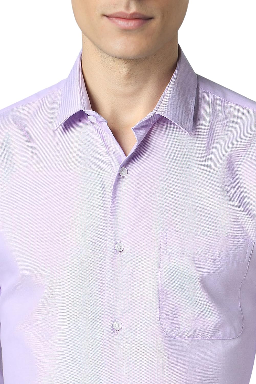 Peter England Men's Slim Fit Shirt (PESFWSLPJ26578_Size(40) Lilac 
