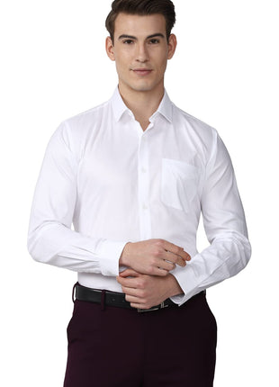 Peter England Men's Solid Regular Fit Shirt (PESFMNUBP68974_White 39) 